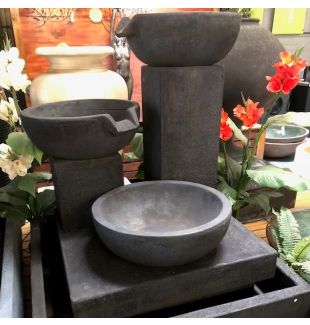 TRIO CASCADING FOUNTAIN - CHARCOAL - $1595.00